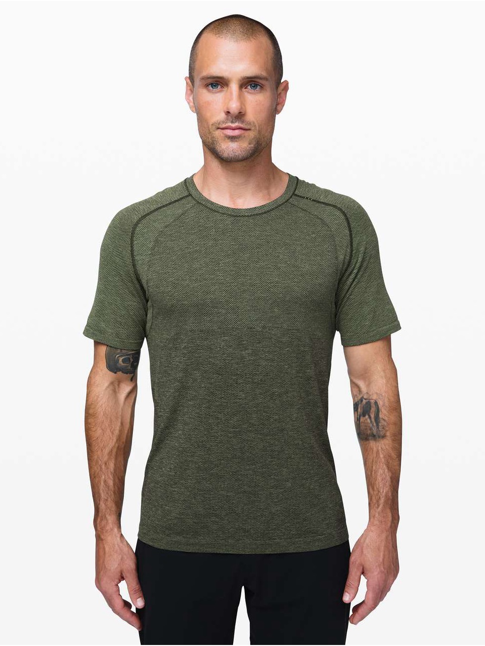 Lululemon Athletica Men's Olive Green Short Sleeve Crew Tee